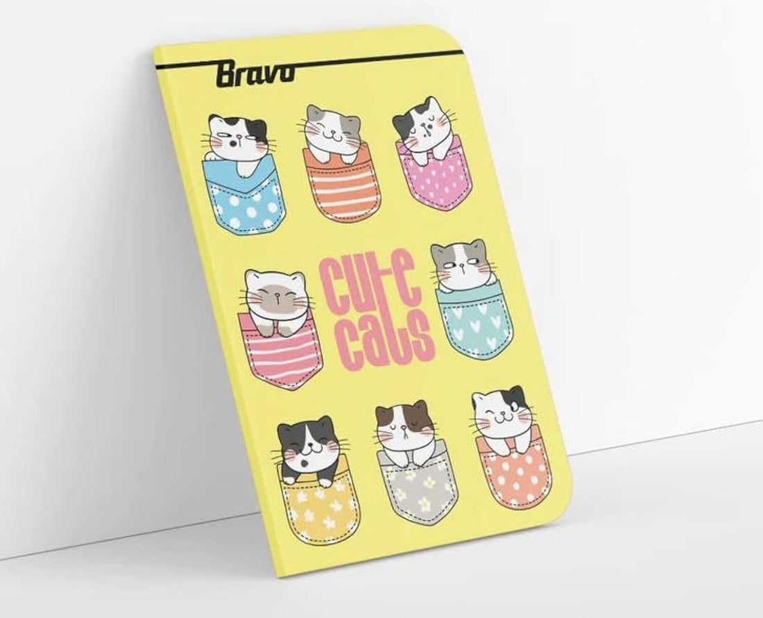 Bravo Italian Large Stapled Notebook - 29 * 21 cm. - 60 Sheets - lined - Assorted Designs - Pack of 10 Pcs