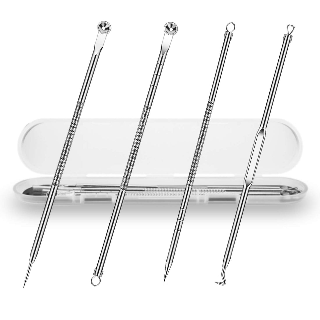 Jimking Blackhead Remover, Conedone Extractor, Ance Removal Tool, Pimple Popper Kit for Home, Beauty Salon (Silver)