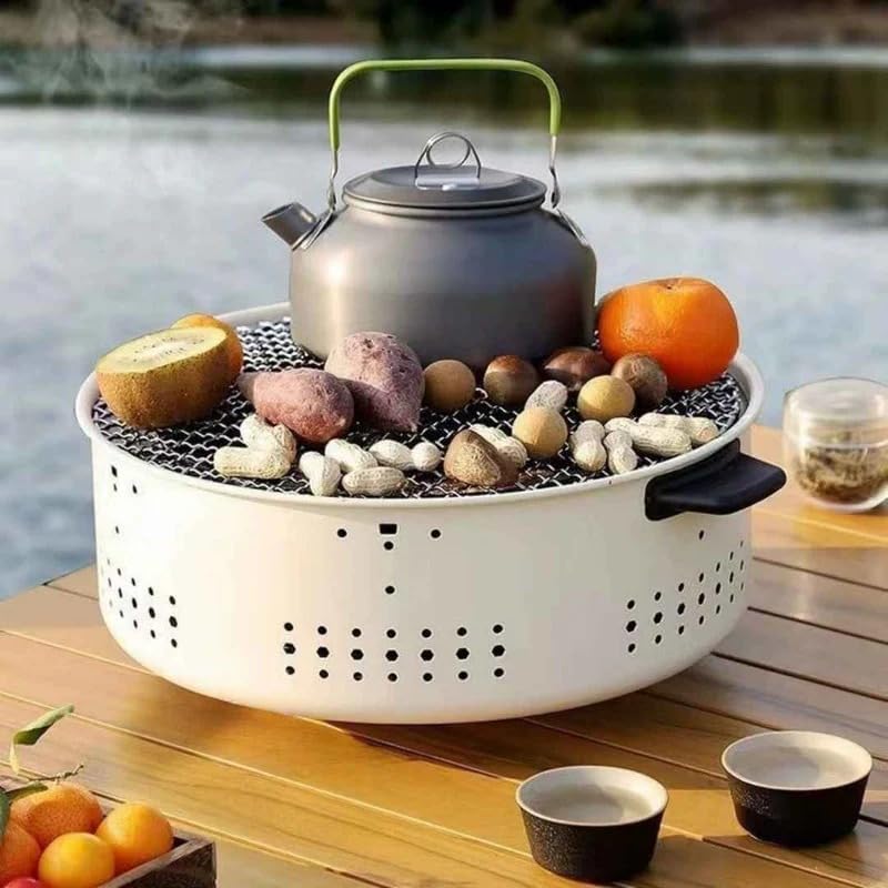 Stainless Steel Grill - Enjoy a Premium BBQ Experience with Imported Charcoal Grill Round Grill, All You Need for Easy and Convenient Grilling. - Generic