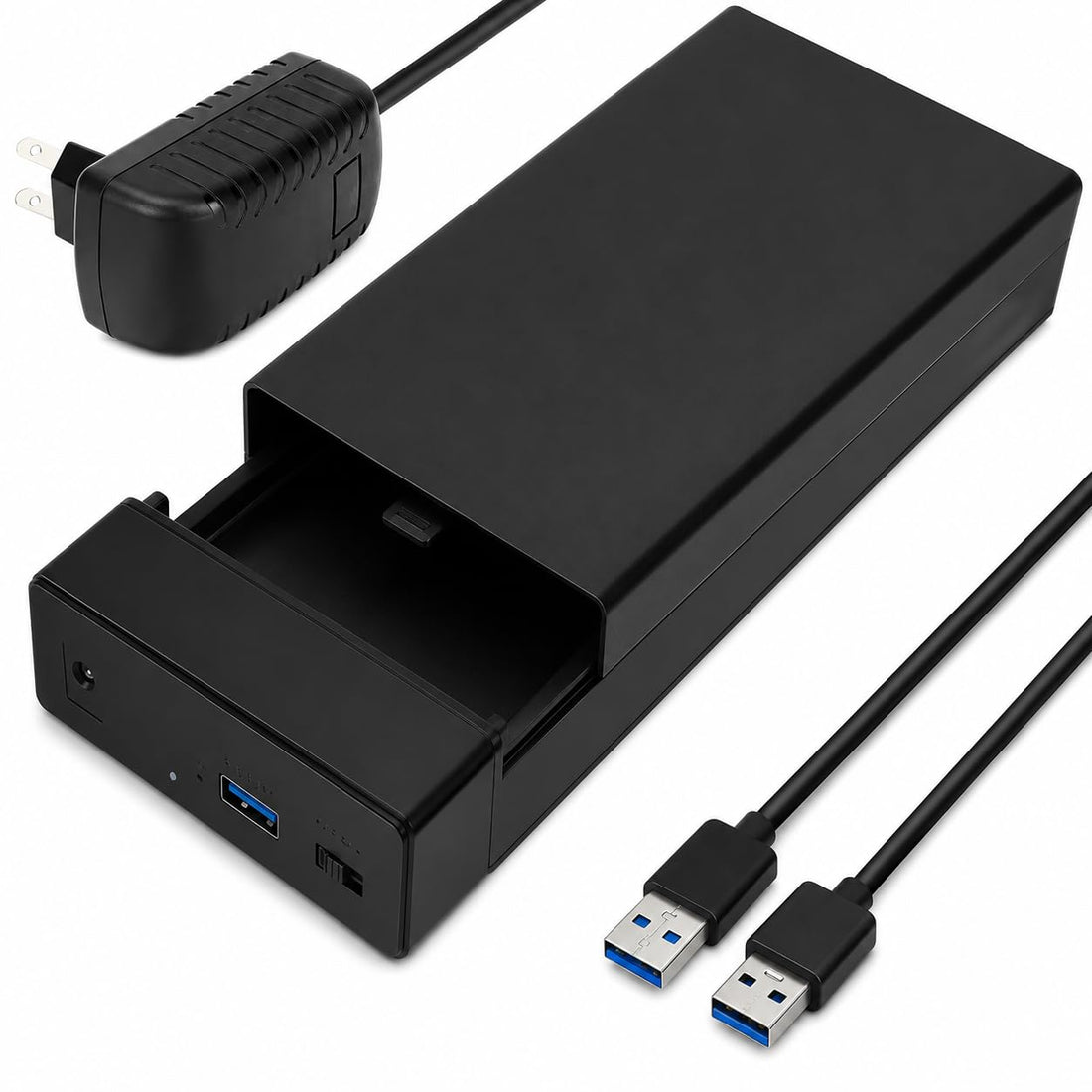 3.5 Inch External Hard Drive Enclosure USB 3.0 to SATA – Hard Disk Case for 3.5" & 2.5" SATA HDD/SSD – High-Speed External Storage Enclosure for PC, Laptop & Smart TV – Black