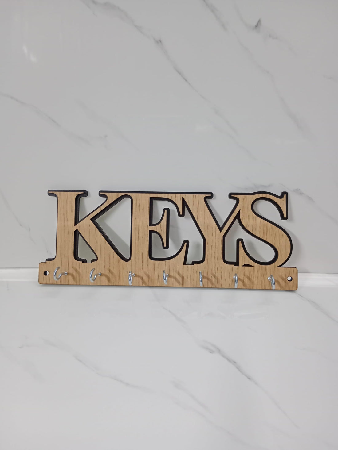 GALLERY DOAA Publication Gallery Wooden Wall Mounted Key Chain Holder - 23x9cm (Beige)