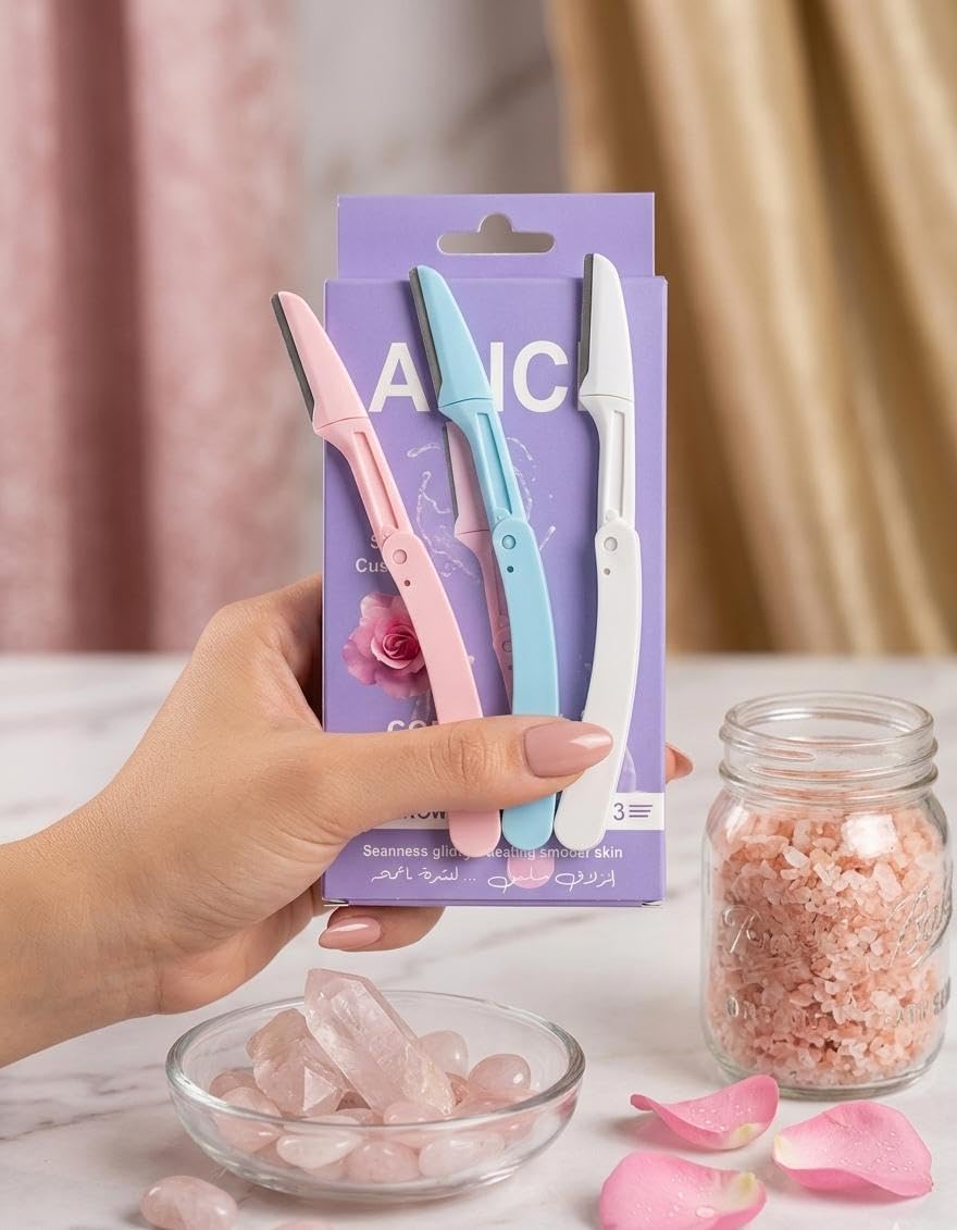 Original Facial Hair Removal Blade, Platinum Stainless Steel, Japanese Technology, Long Folding Handle, Sensitive Skin Protective Cover (Multicolor, Alice Move)