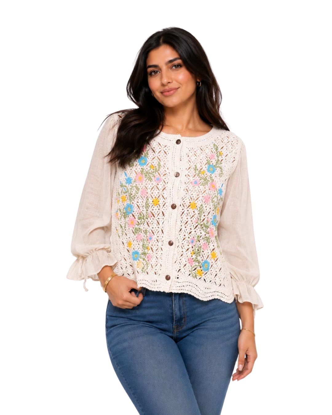 Crochet Flowery Blouse