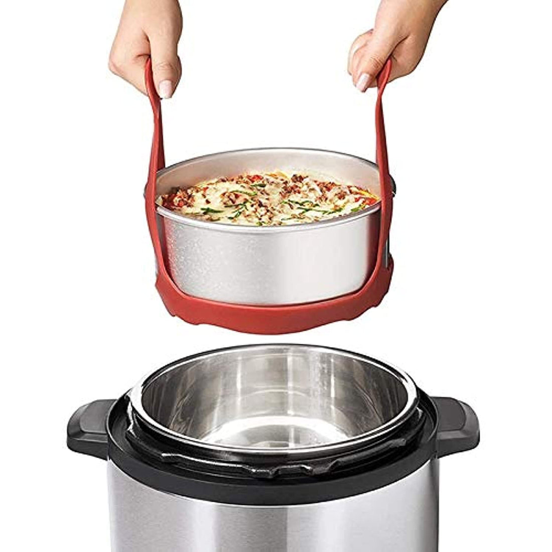 Pressure Cooker Silicone Sling Lifter Accessories Compatible with Nutricook 6 and 8 Liters, Instant Pot or All Pressure Cooker Bakeware Egg cooker Roast Steamer Rack Cookware Turkey Lifter طنجرة الضغط