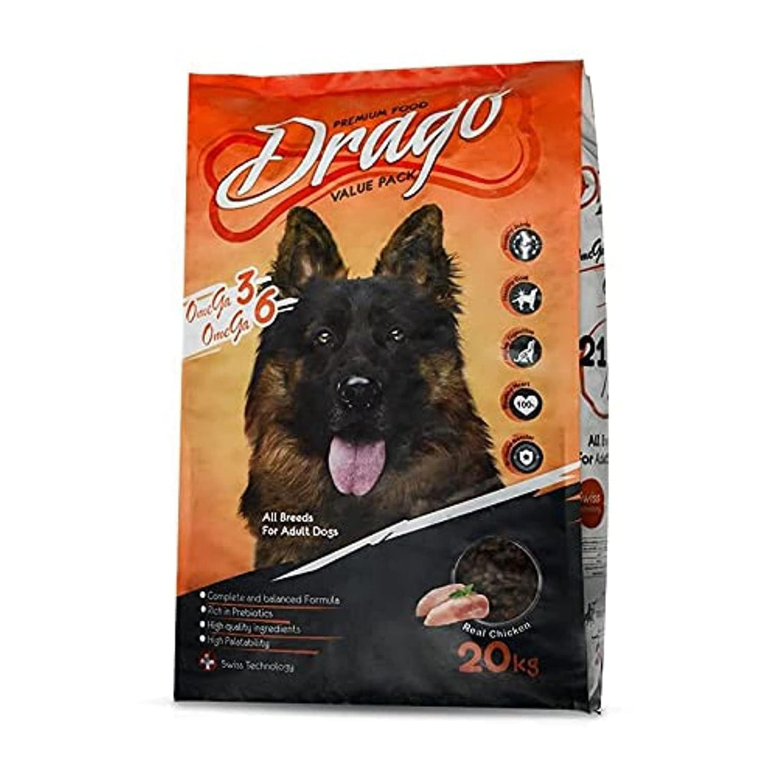 Drago Premium Food All Breeds For Adult Dogs With Chicken 20 KG