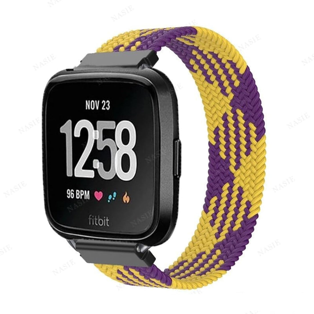 (Solo Ring Fabric Braided Rubber Band for Versa 3 (size Medium (Multi Color 8)