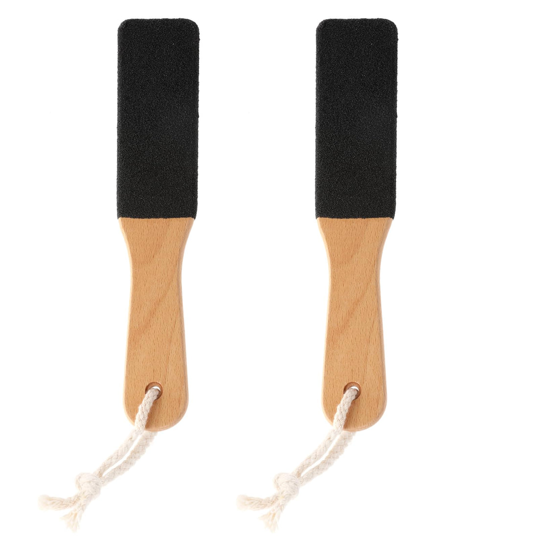 Dimeho Pumice Stone Foot File, 2Pcs Callus Remover Foot Scrubber with Wooden Handle Professional Pedicure Foot Rasp Double-Sided Heel Sander to Removal Dead Skin Dry Corns Skin Scraper File Brush