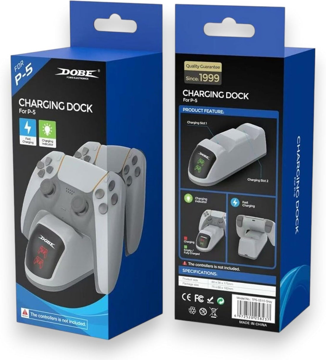 Dual Docking Station Compatible with Wireless Controllers with Indicator Lights for Energy Case Protection