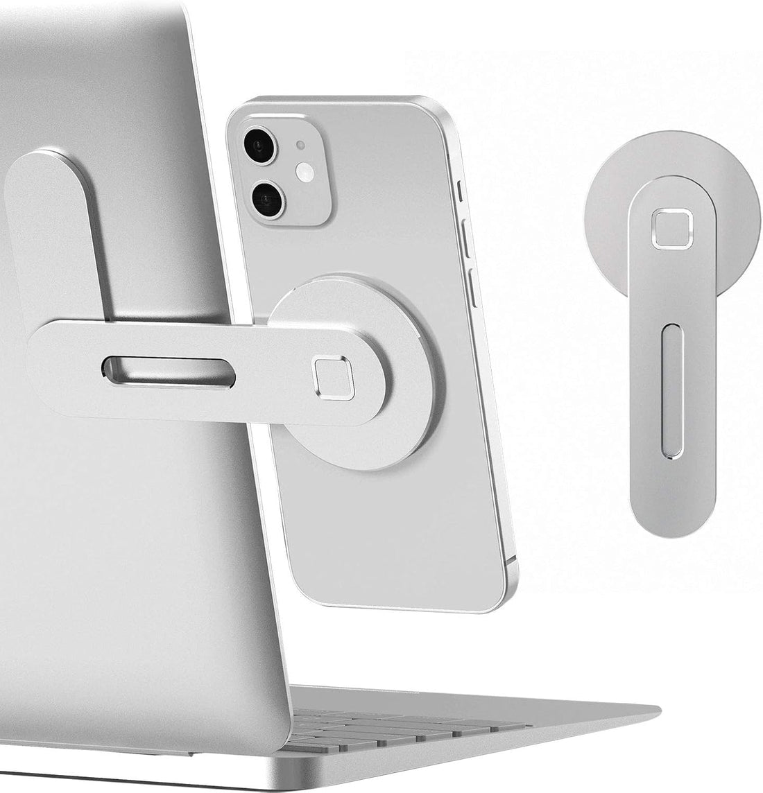 Magnetic Phone Holder Side Mount for Laptop & Monitor – Foldable Adjustable Mobile Stand with Strong Magnet, Universal Smartphone Clip for Desk, Work, Video Calls & Car Screen Use