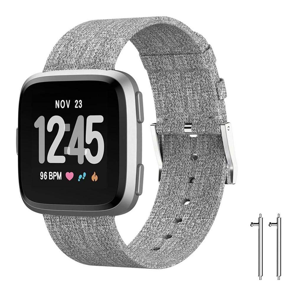 Welltin Bands Compatible with Fitbit Versa/Fitbit Versa Lite for Women Men, Breathable Woven Fabric Strap, Quick Release, Adjustable Replacement Wristband for Fitbit Versa Smart Watch