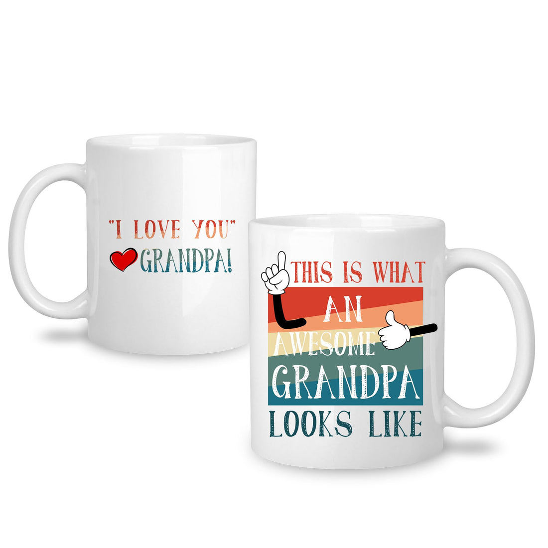 Grandpa Grandfather Mug Gift This is What an Awesome Grandpa Looks Like Mug Gifting for Men Ideas Christmas Father's Day Birthday Presents for Grandfather Coffee Cups 11 oz, White (Grandpa-2)