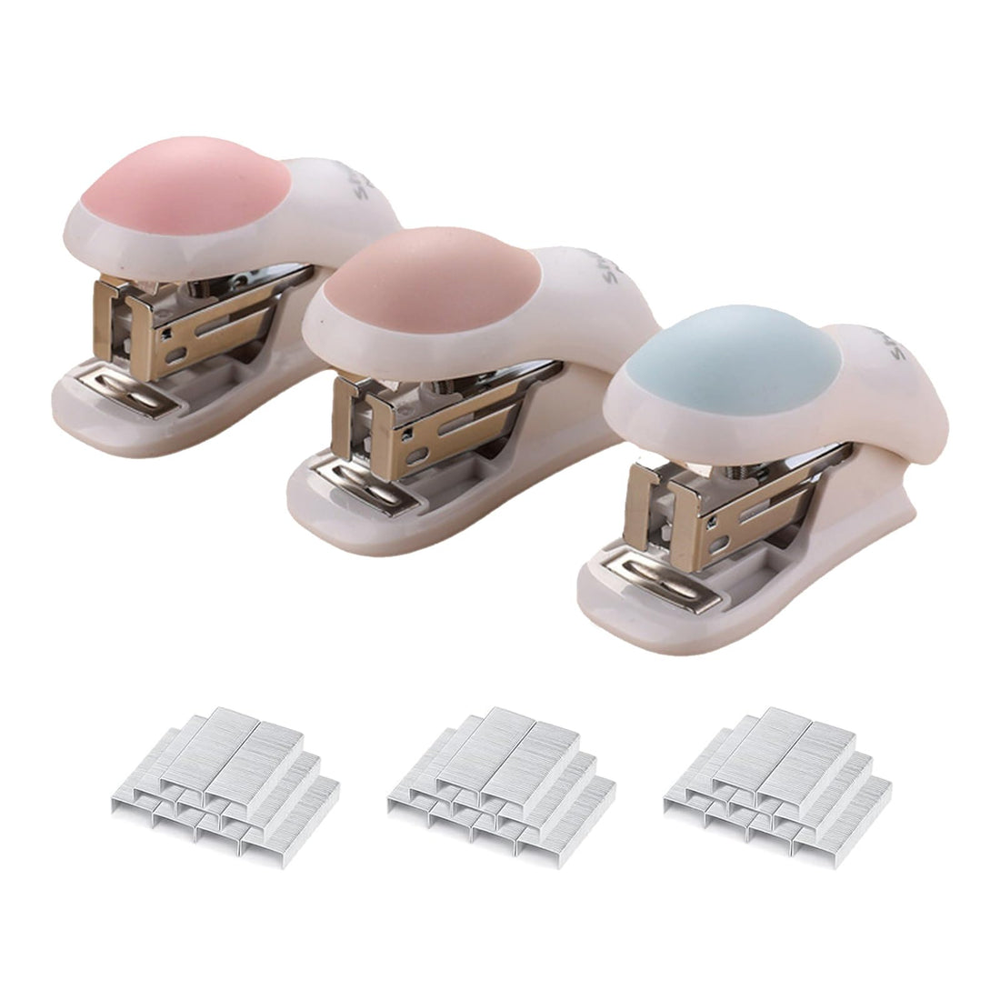 Mini Stapler, Mini Stapler Set, 3 Pack Stapler, Desk Stapler, Mini Desktop Stapler, Stapler Small Mini, Manual Table Stapler for Schools, Workplaces, Families, Students, Businesses