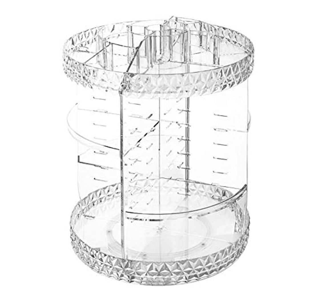 Makeup Organizer,360 Degree Rotating Adjustable Acrylic Cosmetic Storage Display Case with 6 Layers Large Capacity, Fits Creams, Makeup Brushes, Lipsticks and More, Clear Transparent