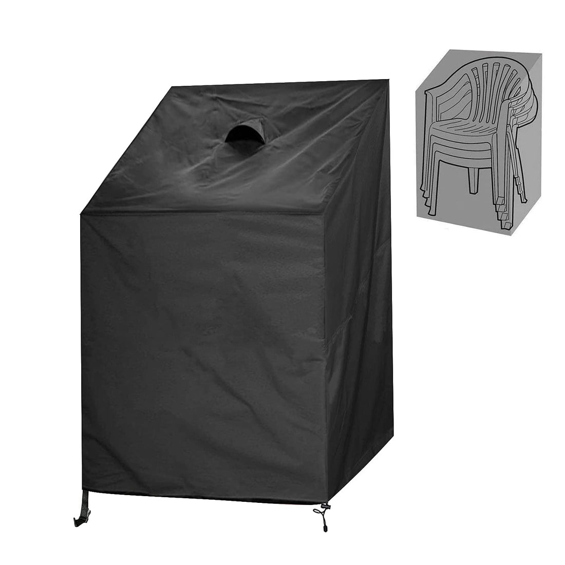 Stacking Chair Cover, 420D Patio Chair Cover, Outdoor Patio Furniture Covers for Stacked Chairs, Outdoor Lawn Dining Chair Covers 1 pack (28" W x 28" D x 49" H)