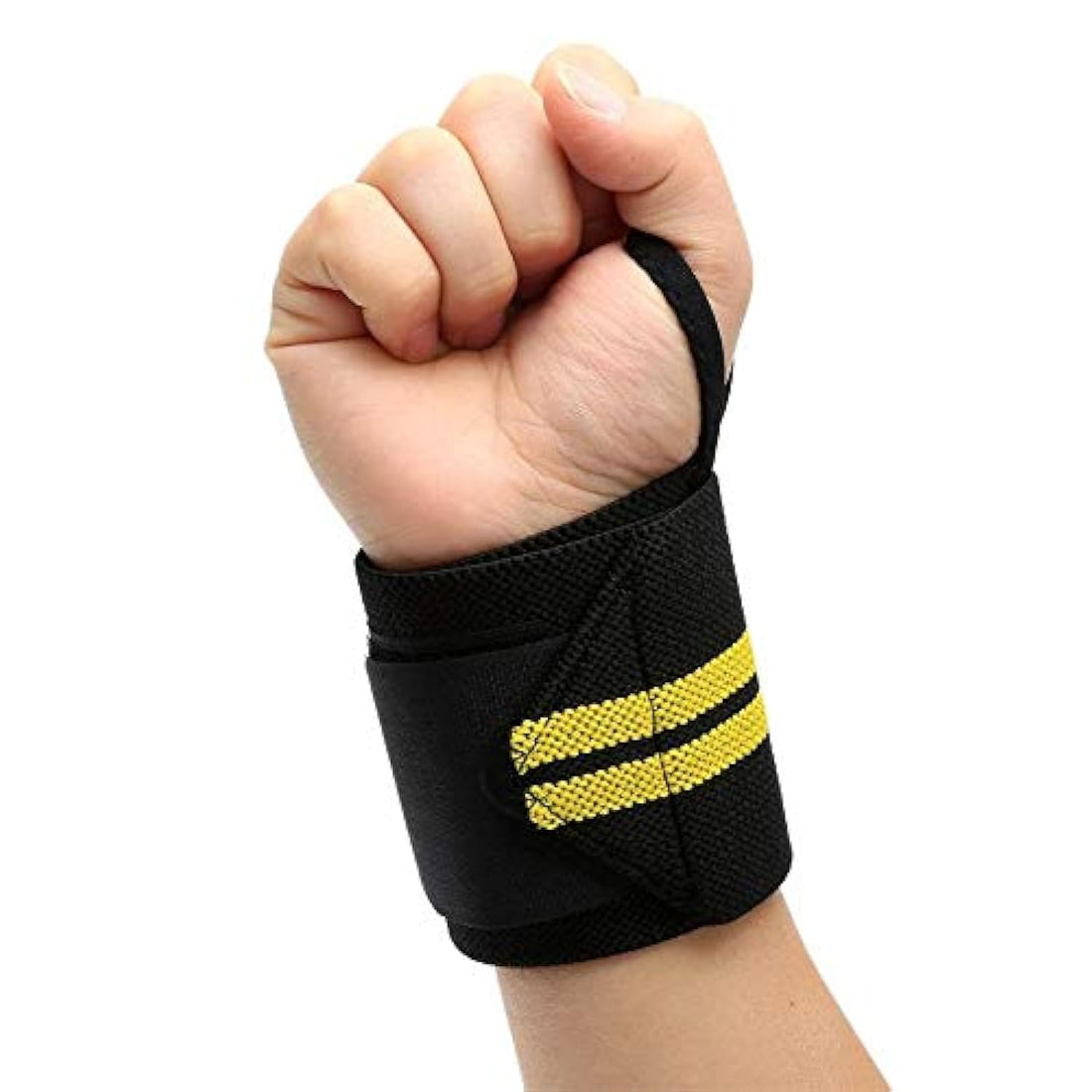 1pc Black Yellow Wrist Brace Weightlifting Workout Gym Strap Support Grip Glove Body Building_ with two years guarantee of satisfaction and quality