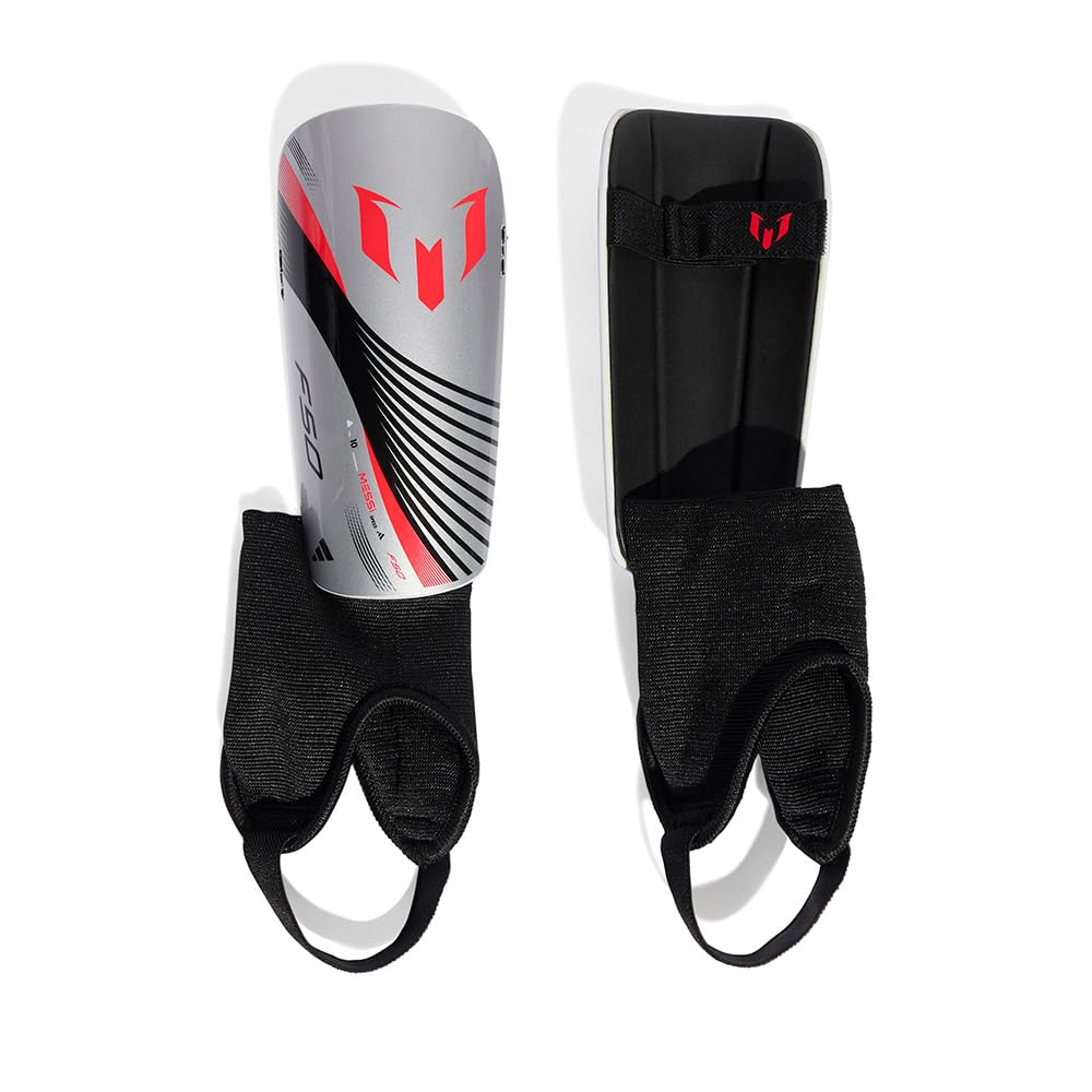 Adidas Messi Match Shin Guard For Kids Unisex Silver L