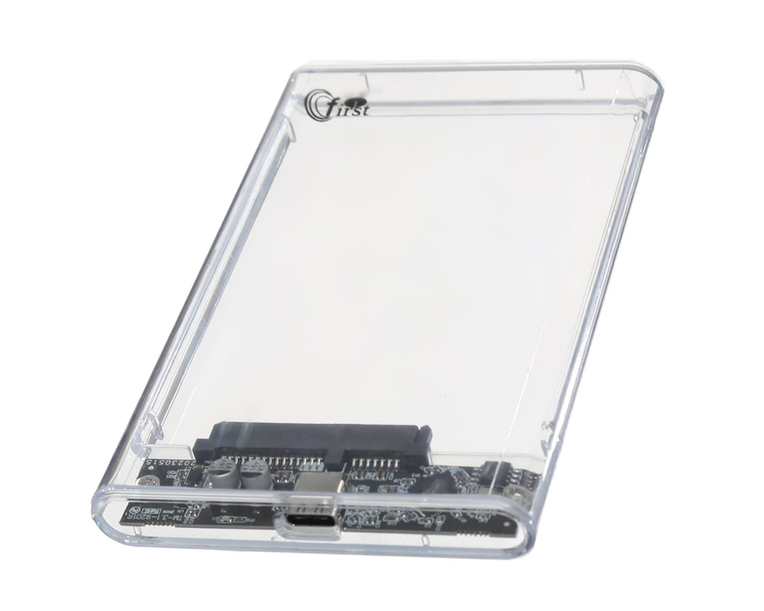 2.5 Inch HDD Enclosure - Hard Disk Drive External Case Caddy - USB 3.0 SATA, for HDD, Solid State Drive SSD - Tool Free , Clear ,E.M-28