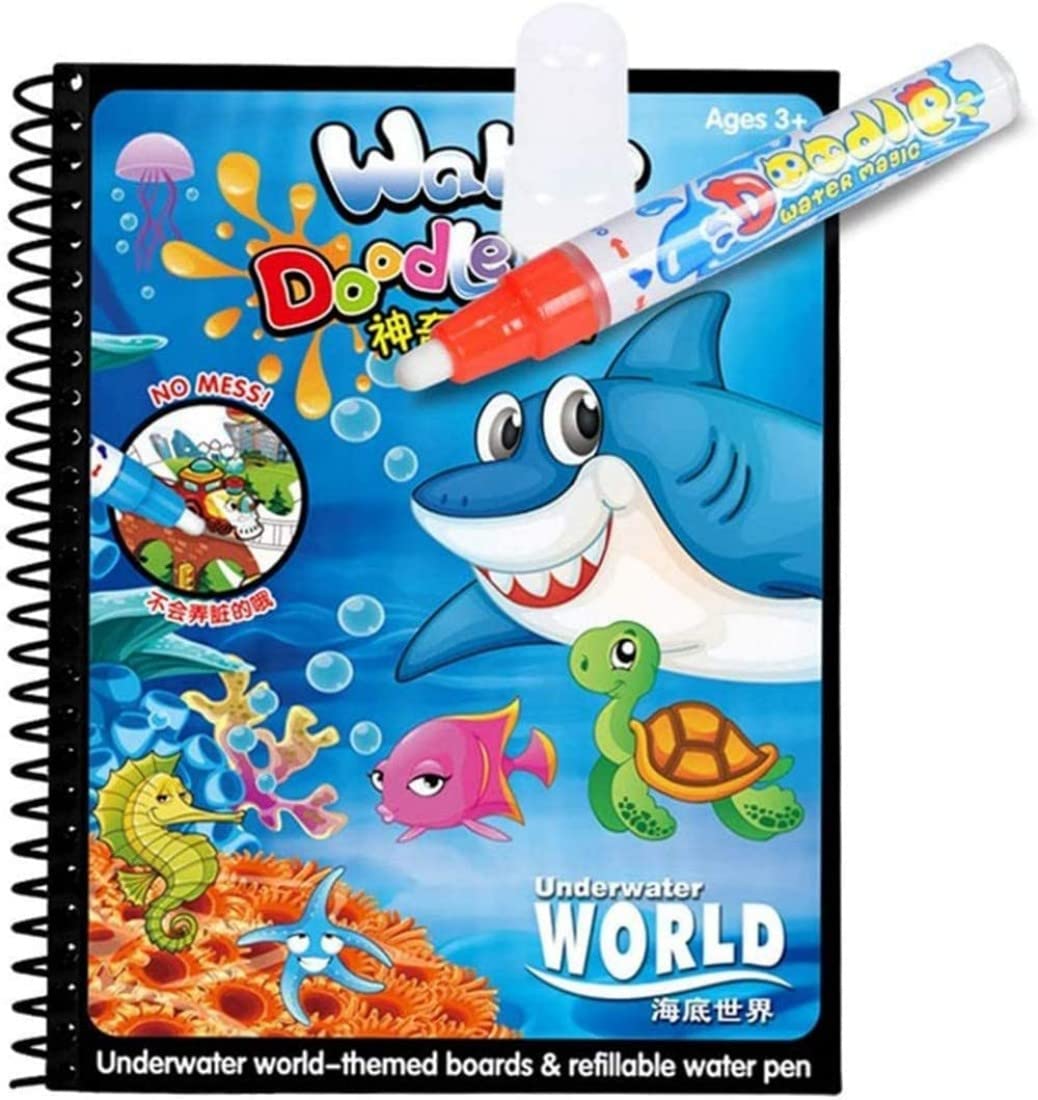 Mumoo Bear Cartoon Water Coloring Magic Book With Water Pen For Toddlers and Kids