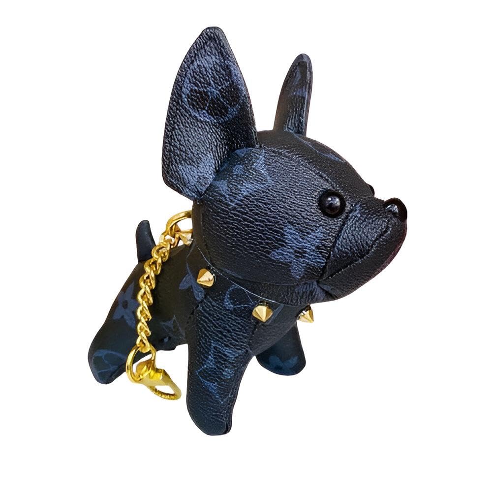 Delicious Animal Series - Dog Keychain made of beautiful faux leather, French Bulldog PU leather keychain, creative family friend keys partner gift