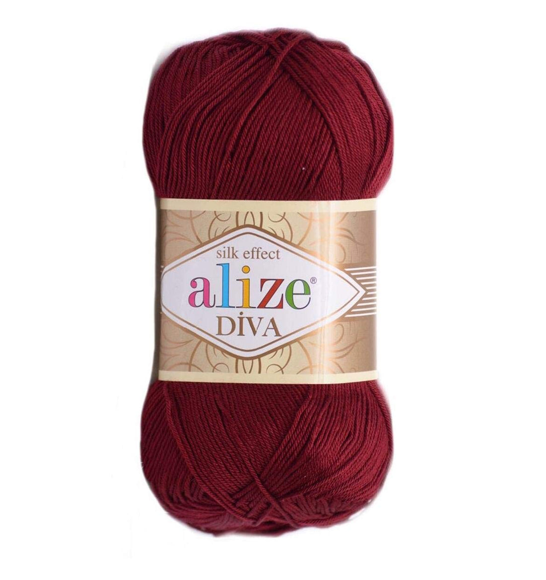 Alize Diva Silky Effect Burgundy Red No.57 Crochet and Knitting Yarn