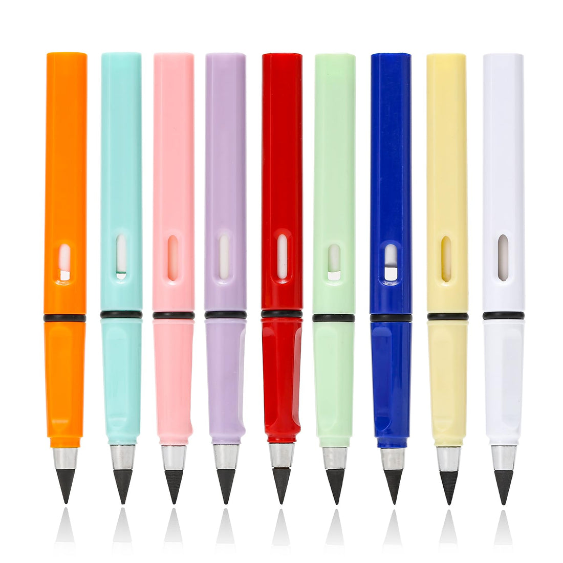 ITAWIXS 9Pcs Aesthetic Everlasting Infinity Pencils, Pastel Inkless Eternal Pencils with Erasers, Infinity Magic Pencils, Cute School Office Supplies for Writing, Sketch, Drawing