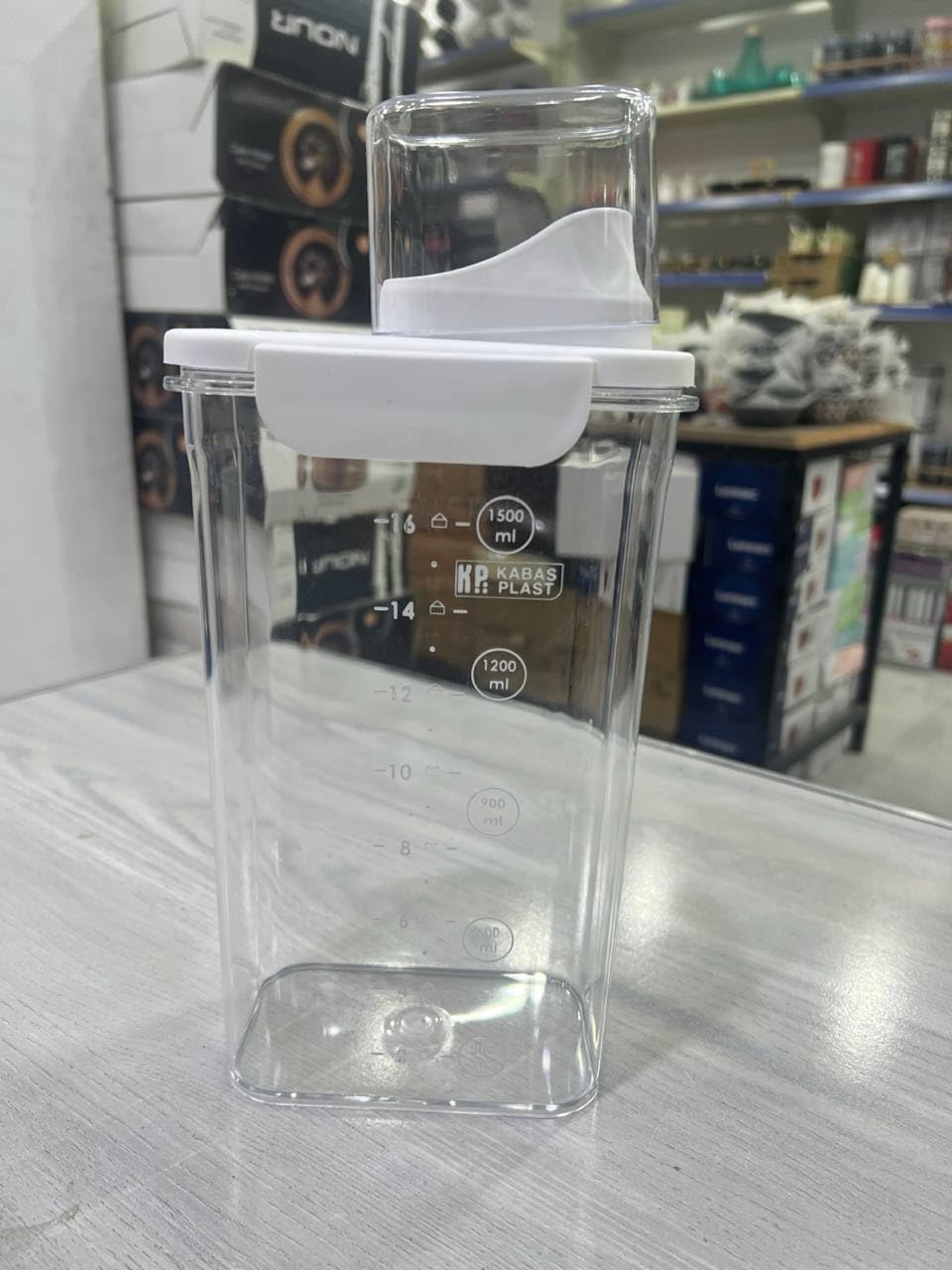 Cereal & Dry Food Storage Containers with Measuring Cup, Airtight Plastic Kitchen Storage Organizer, Clear Food Storage Box for Flour, Sugar, Rice | BPA Free Container with Locking Lids