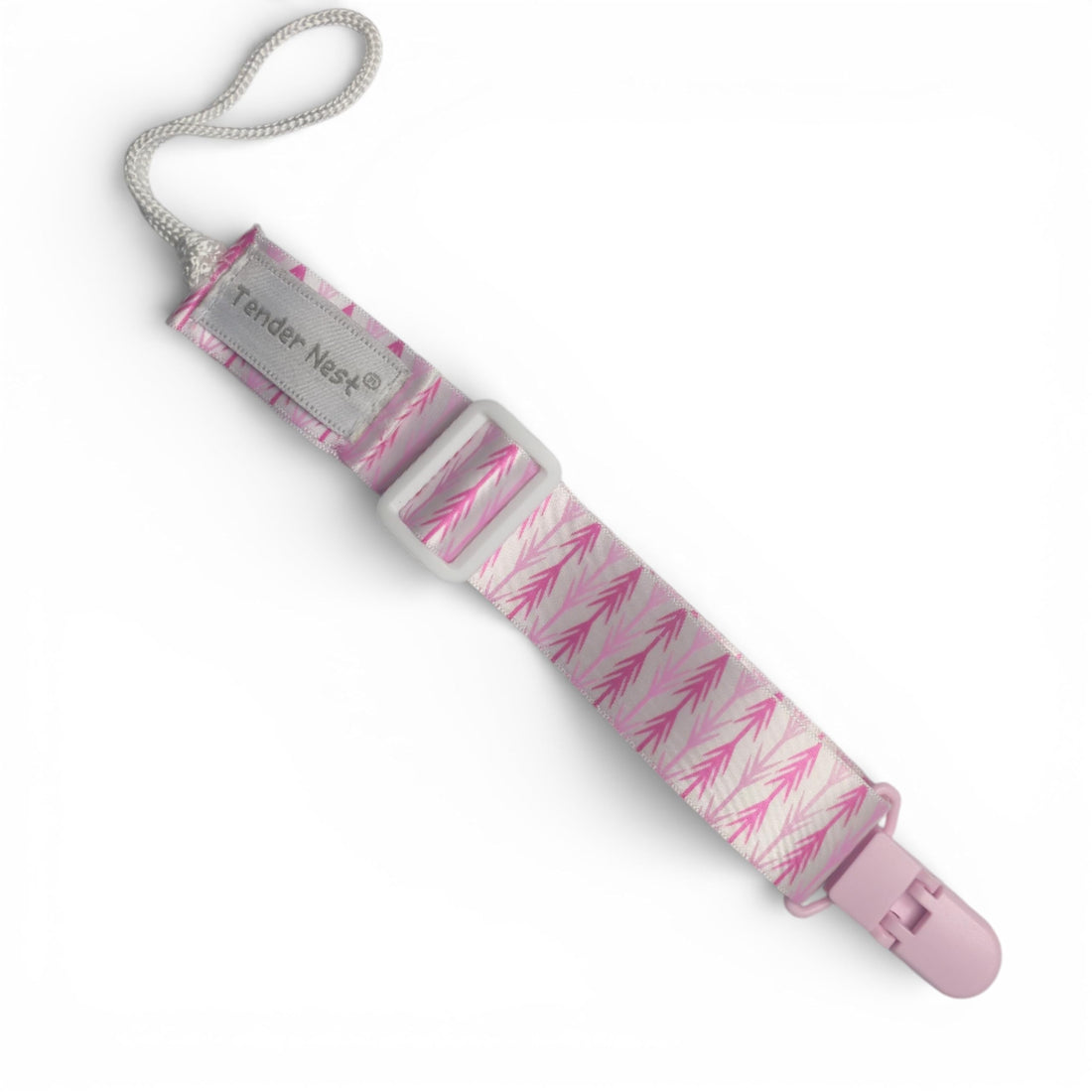 Adjustable Arows Pattern Satin Pacifier Clip for 0-2 Years Baby Girls