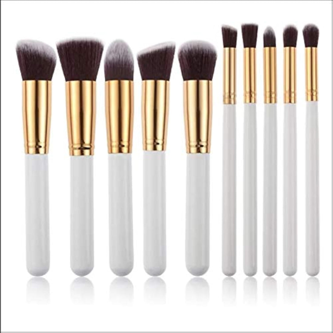 Eye Shadow Foundation Powder Eyeliner Eyelash Lip Makeup Brushes Tool Set (white)