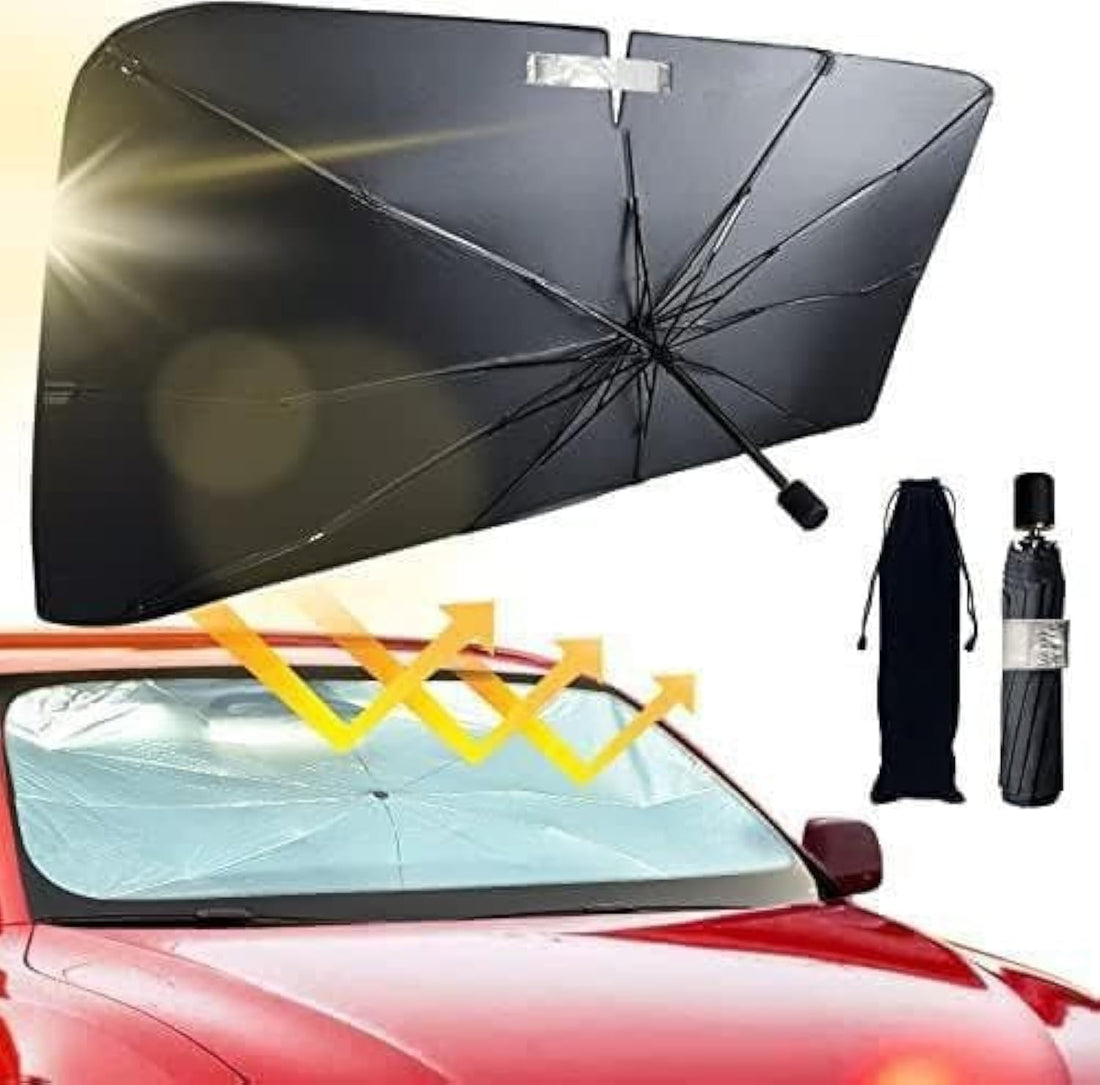 Car Windshield Sun Shade Umbrella - Foldable Sun Visor for UV Ray Protection