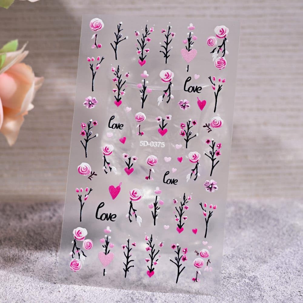 Modern 5D Nail Sticker - 3D Nail Art Design - Attractive Look in Minutes - High Quality Sticker Compatible with Nail Polish and Gel (G)