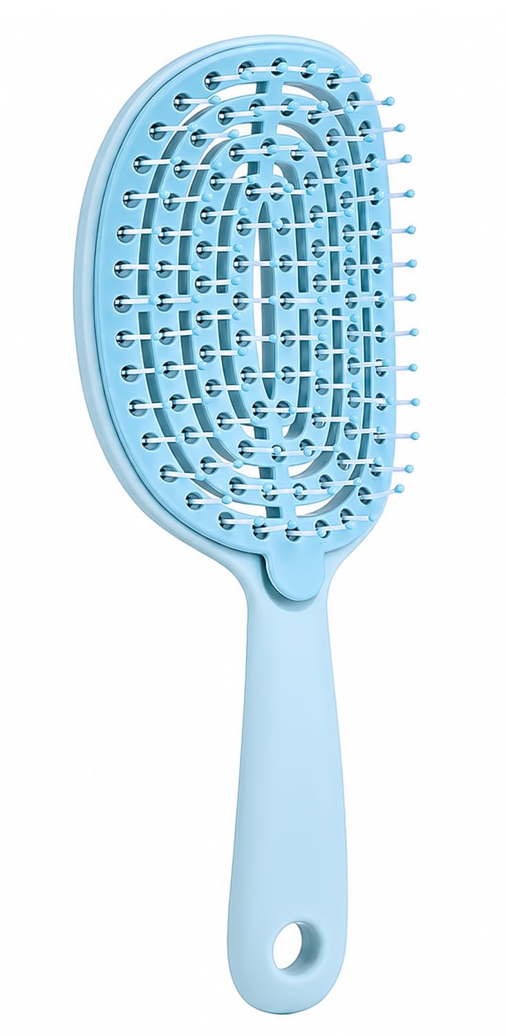 Hair Brush - Self Cleaning Detangling Brush with Removable Layer, Quick Drying Hollow Design, Scalp Fit Comb for Combing, Shaping and Less Pulling, Hair Brush for Women and Men