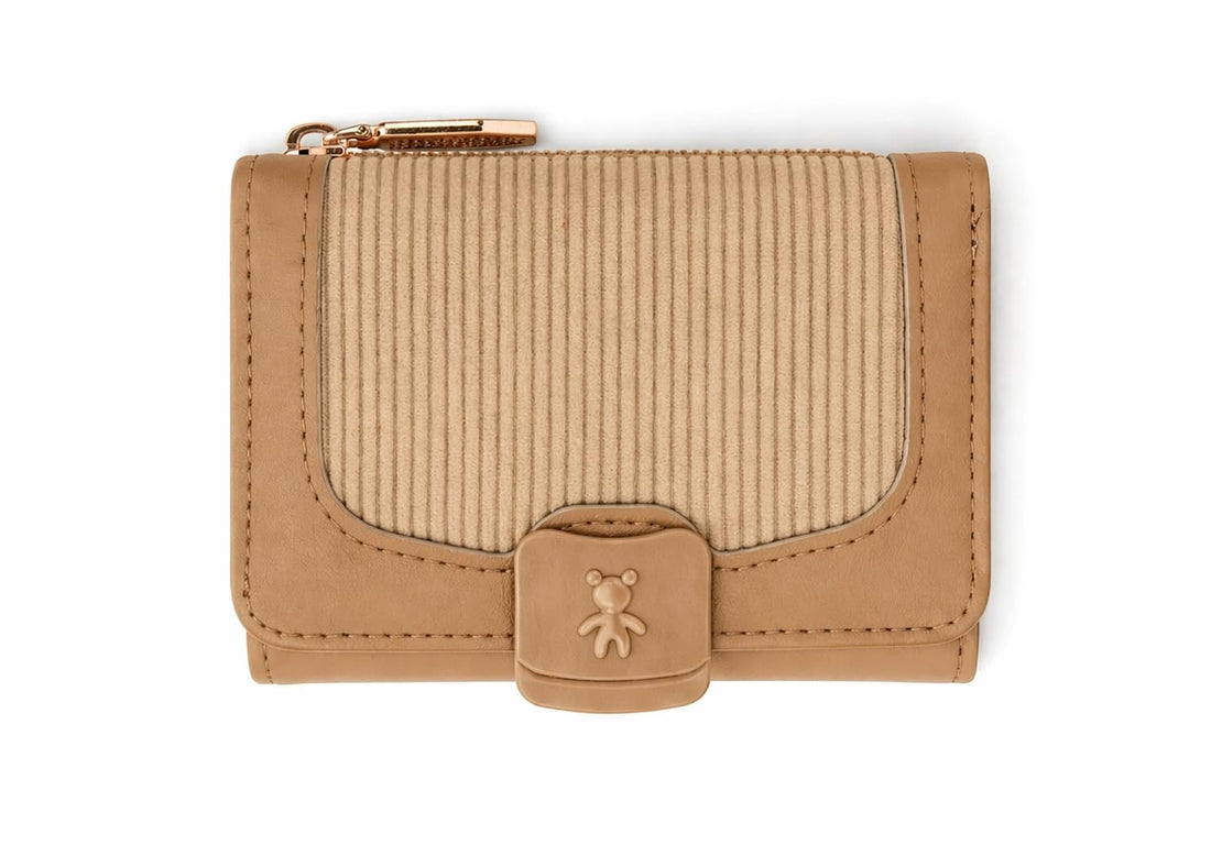 Faux Leather Women Wallet Stylish Design Multi Pocket Zipper Snap Closure For Daily Use