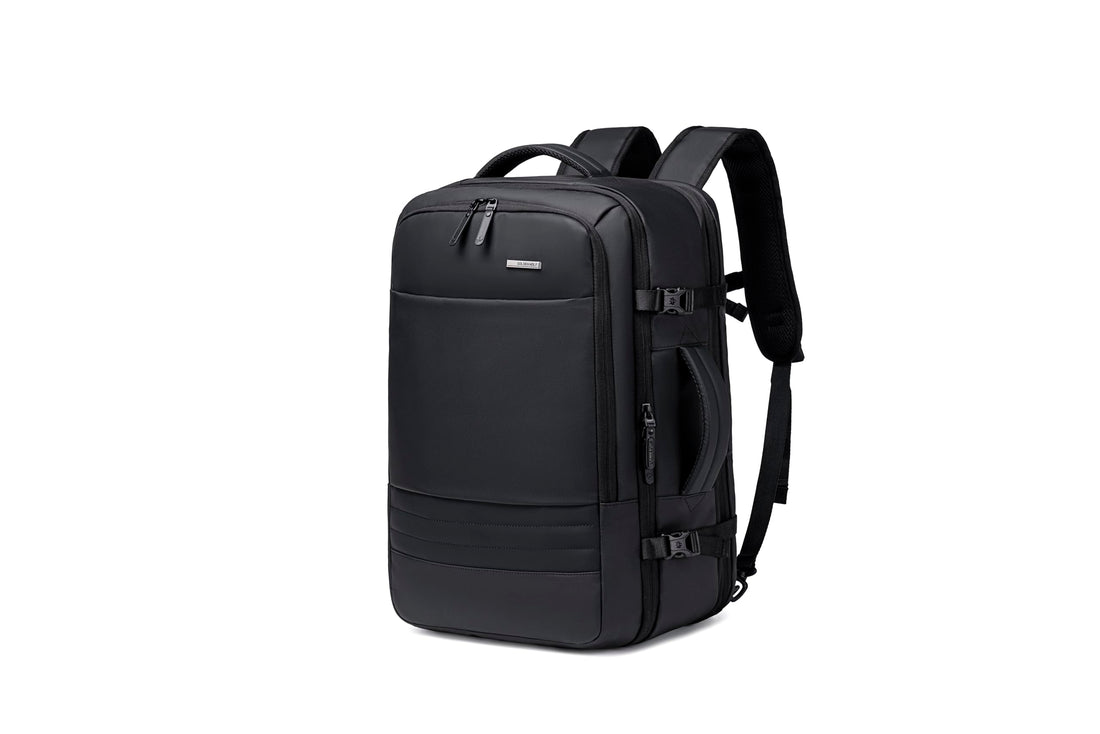 GOLDEN WOLF 44L Unisex Adult Black Polyester Water-Resistant Laptop Backpack with 15.6-inch Laptop Pocket, Multi-pockets, Large Capacity, Soft Shell, Business Style, College/University, Travel, Work