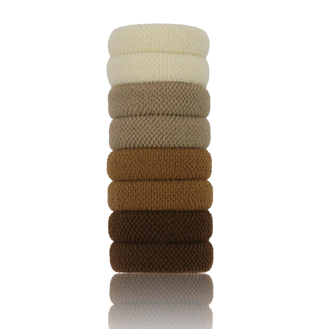 VI-FA Soft Pony Holders, Elastics Hair Bands for Thick or Curly Hair, Big Rubber Hair Bands for Women and Girls, Fancy Hair Ties,Hair Scrunchies 8pcs(Brown)
