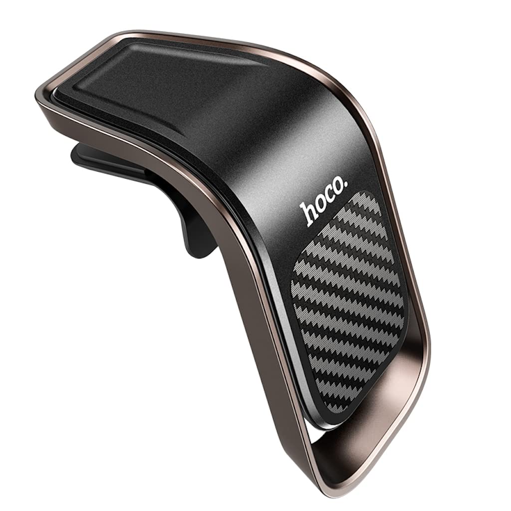 Hoco CA74 - Universe, Magnetic Car Holder (Air Outlet), Suitable For Mobile Phones Within 4.5-7 inch, Compatible With iPhone Samsung Xiaomi Oppo Huawei - Black Metal Grey