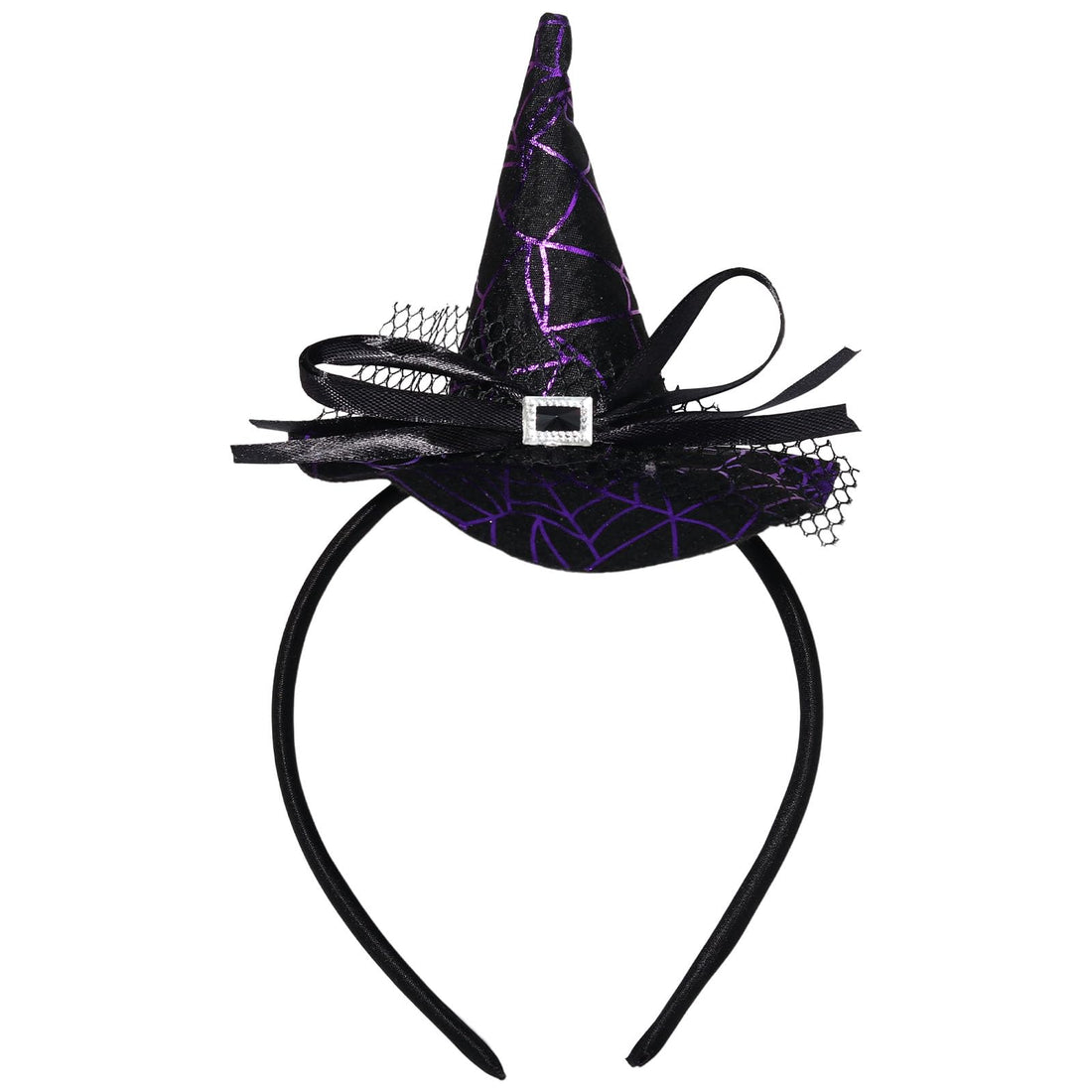 Wonka WRBAJIS Halloween Witch Hat Headband Spiderweb Hair Bands Wizard Witches Hat Headpiece for Festival Costume Cosplay Halloween Party Favors Decorations Women Hair Accessories Purple