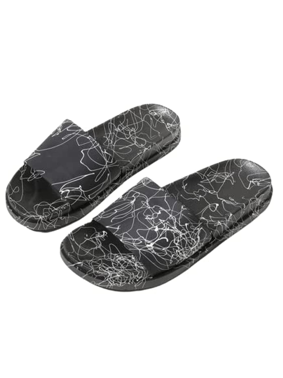 Unisex medical slippers with white spider stripes
