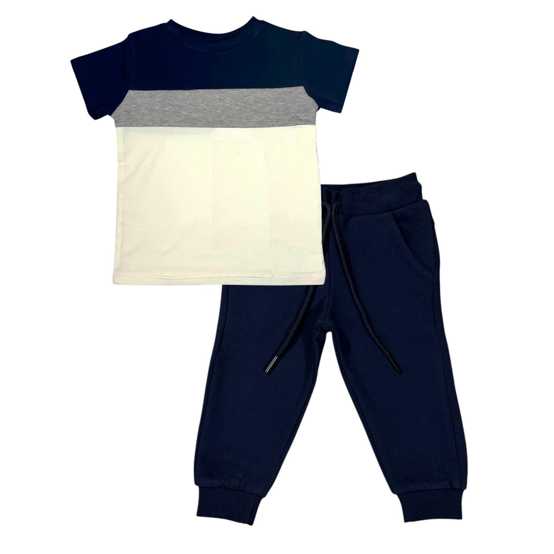 Multicolor Boys Set (Navy Multicolor t-shirt & Navy sweatpants)