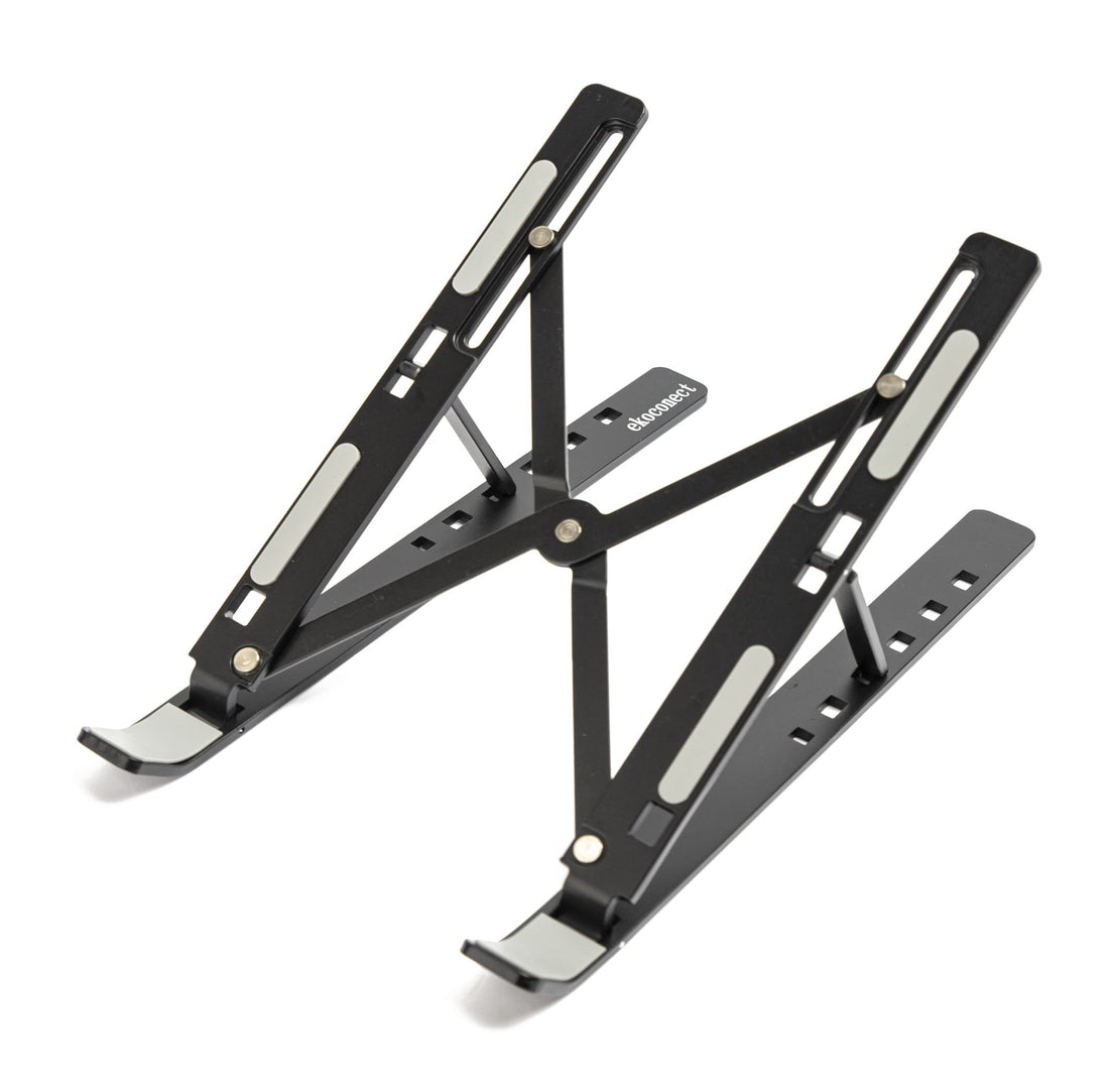 Portable Laptop Stand Black Aluminum Alloy Multi Level Height Adjustable Laptop Riser Holder Compatible with MacBook Air Pro, Dell, HP, Lenovo,10-15.6” Laptops