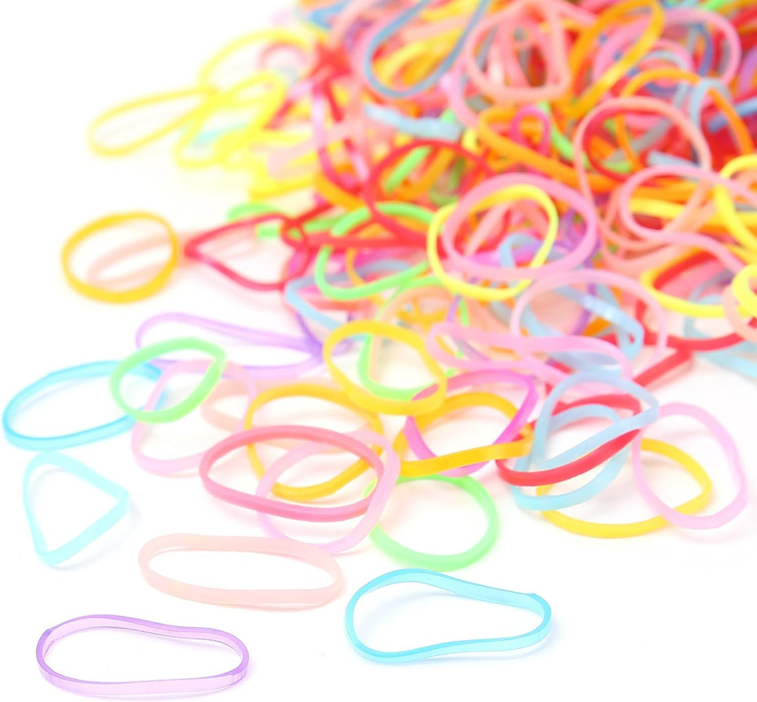 Elastic Hair Bands, Hair Ties, Rubber Bands for Hair,women and kids, Set of Many (Bright colors, 1000pcs)