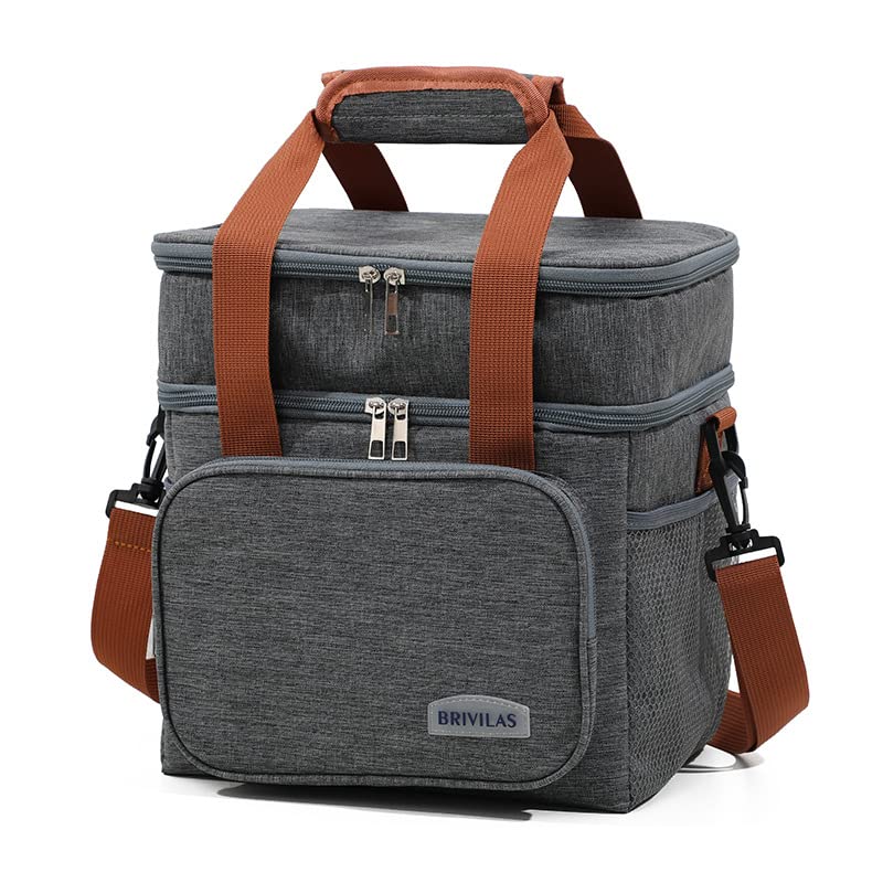 Double Layer Cooler Bag, Small, 12.5 L Lunch Bag for Men and Women, Cooler Bag, Foldable Portable Cooler Bag, Picnic Bag, Cooler Bag, Waterproof Thermal Bag for School/Work/Outdoor