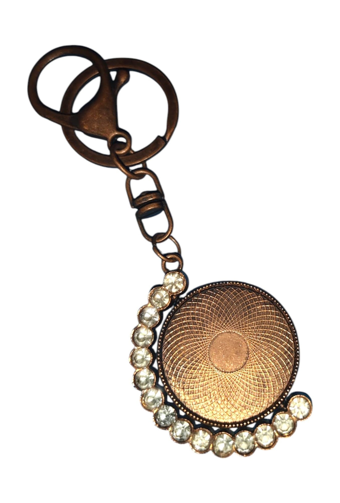 Metal keychain size 10.5 cm * 4 cm for thermal printing or double-sided photo paste (1 piece) (contemporary, bronze)