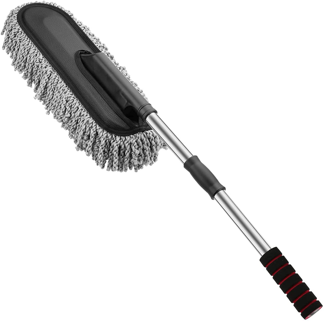 Milton Car Duster Brush with Extendable Handle, Super Soft Primium Flexible Microfiber Car Cleaning Brush, Scratch Free Car Cleaning Accessories for Exterior - Multicolour