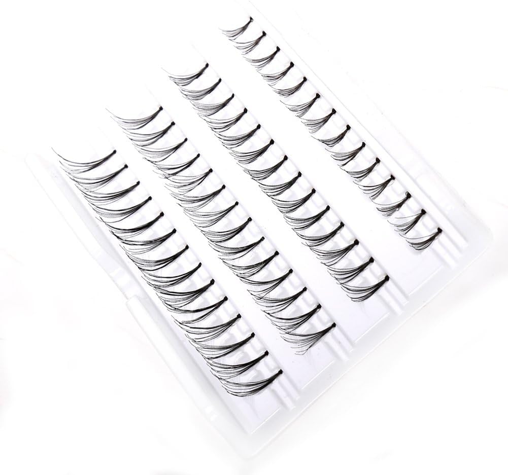 False Natural Eyelashes, Lash Clusters Eyelashes,Press-on Lashes Individual Lash Extension Kit Easy to Apply -100% HANDMADE - NO- 12 MM