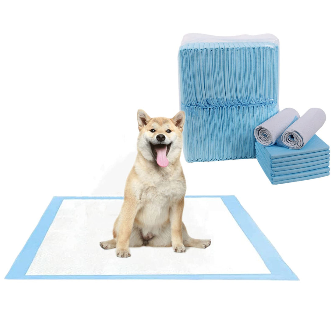 Dog Training Mat, 50 Pieces, 60 x 90 cm, Blue, Disposable, Leakproof, 6-Layer, Absorbent, Pet Training Pads for Puppies & Cats