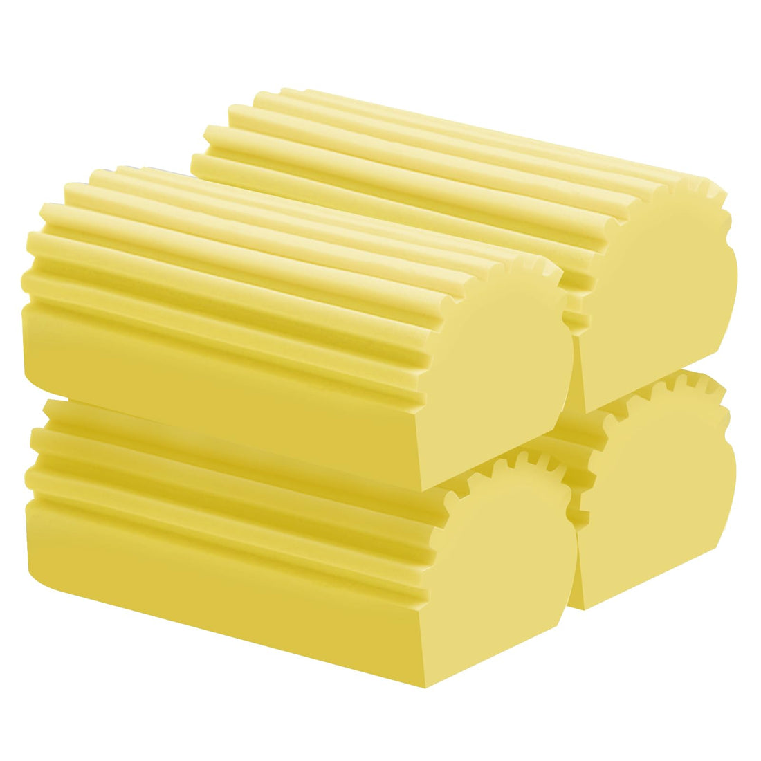 4-Pack Damp Clean Duster Sponge, PVA Sponge Cleaning Brush, Dusters for Cleaning Blinds, Vents, Ceiling Fan, Cobweb, Mirrors, Railings, Window Track Grooves and Faucets, No Dust Flying (4 Yellow)
