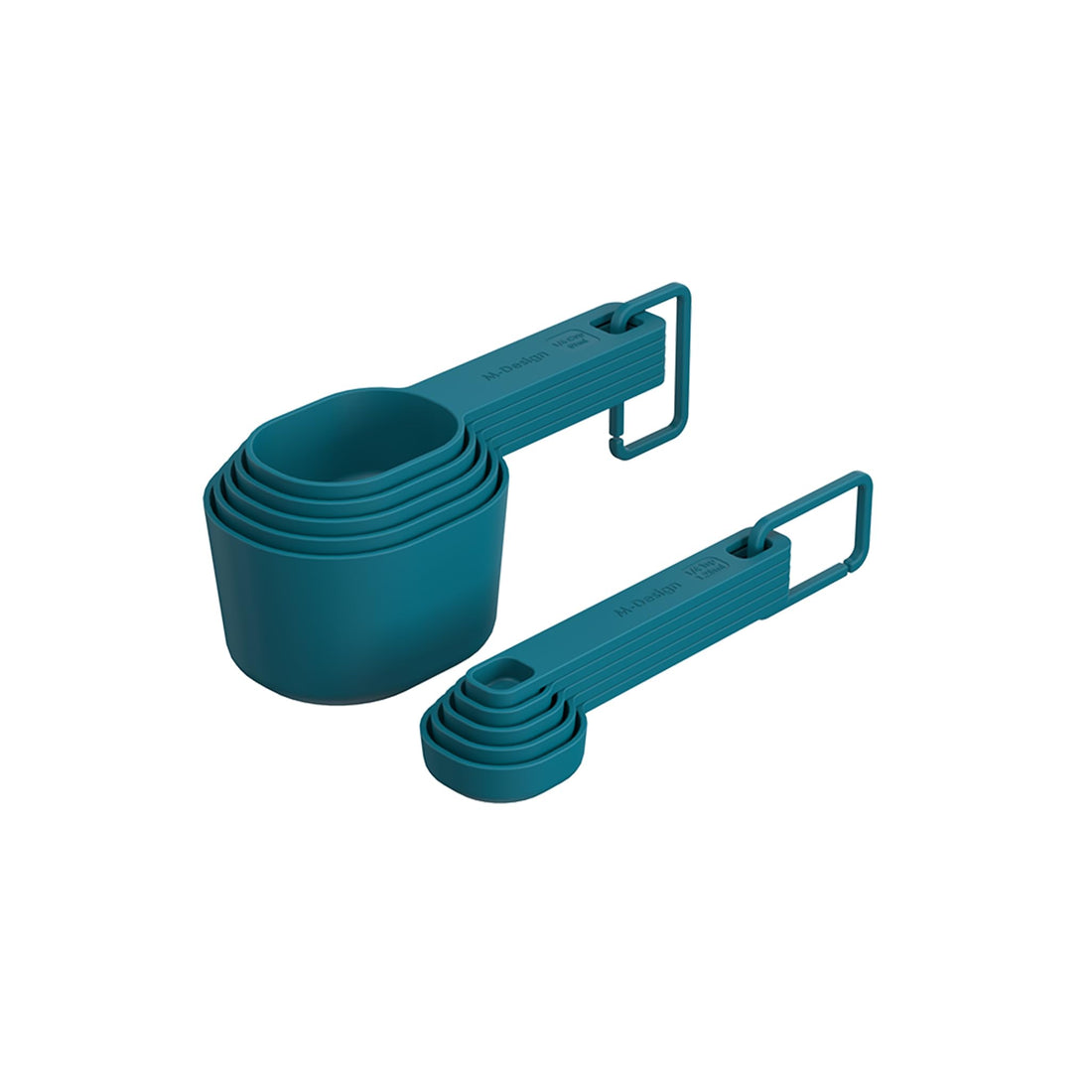 M-Design Measuring Spoons & Cups - 10-Piece - BPA Free, Microwave Safe, Dishwasher Safe, Food Safe - Teal