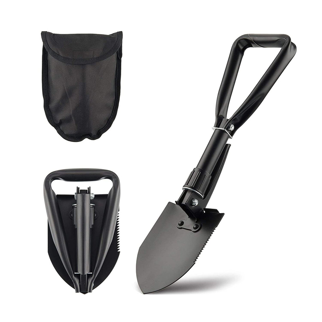AASONS Multi-Function Folding Shovel | Black Carbon Steel Multi-Purpose Car Emergency Shovel | Compact & Versatile Garden Camping Tool