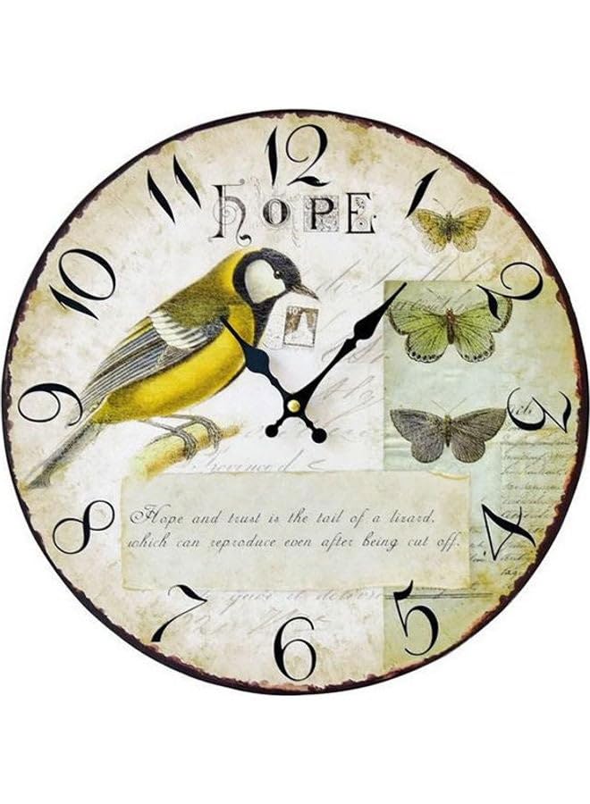 American Retro Country Bird Wall Decoration Frame Painting Wall Clock Multicolour