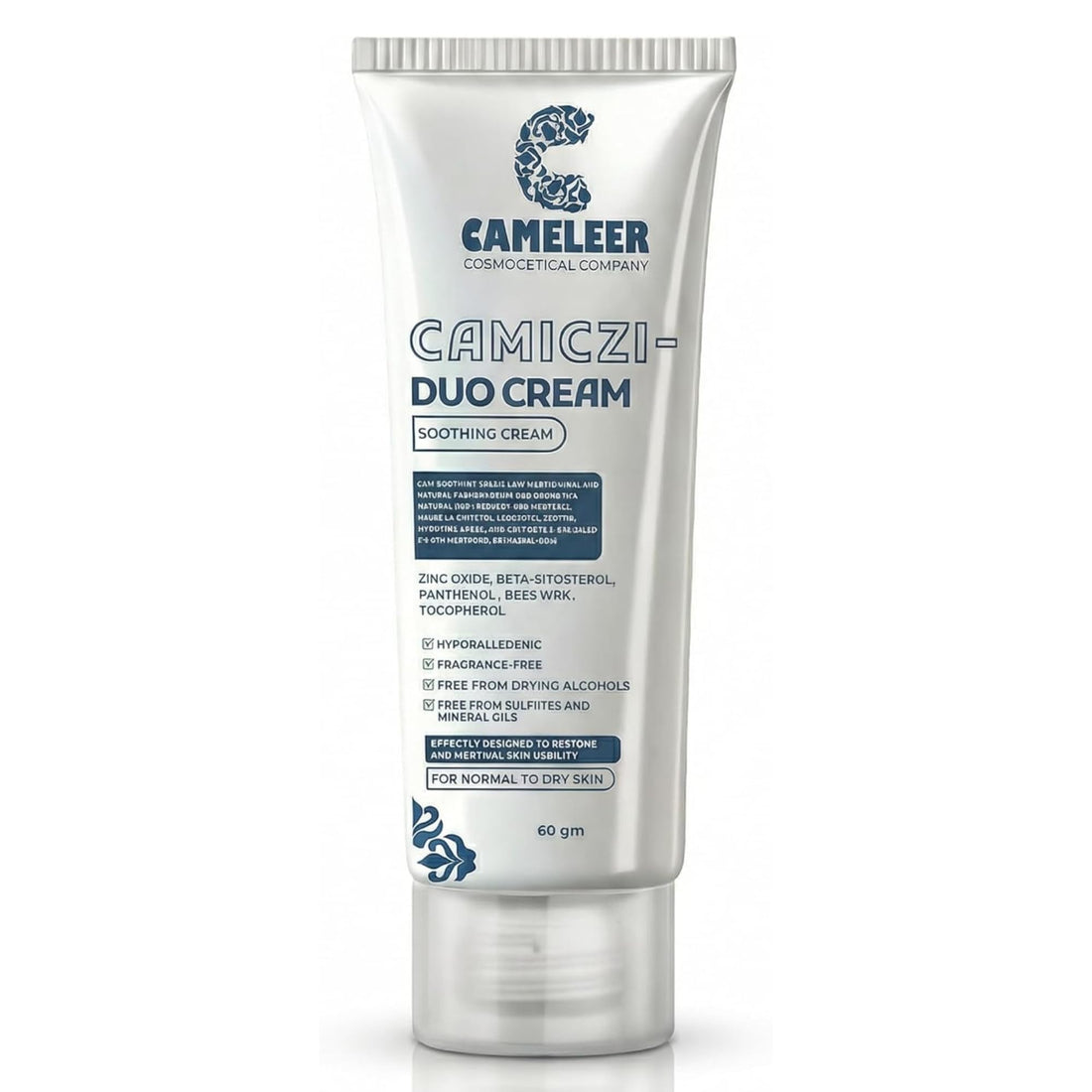 Camiczi-Duo Cream 60g – Moisturizing & Soothing Cream for Dry Skin – Long-Lasting Hydration for Face & Body – With Shea Butter, Beeswax, Jojoba, Olive Oil & Zinc Oxide – Post Laser Care